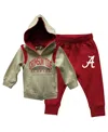 Wes & Willy Baby Boys And Girls Alabama Crimson Tide Color Block Pullover Hoodie And Sweatpants Set In Red