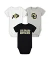 Wes & Willy Baby Boys And Girls Colorado Buffaloes 3-pack Bodysuit Set In Black