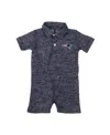 Wes & Willy Baby Boys And Girls Navy New England Patriots Short Leg Cloudy Yarn Polo Bodysuit In Blue