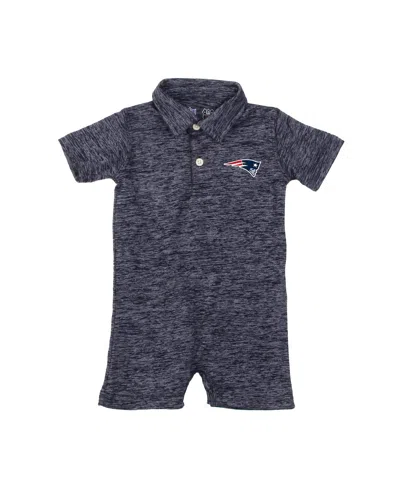 Wes & Willy Baby Boys And Girls Navy New England Patriots Short Leg Cloudy Yarn Polo Bodysuit In Blue
