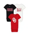 Wes & Willy Baby Boys And Girls Oklahoma Sooners 3-pack Bodysuit Set In Red