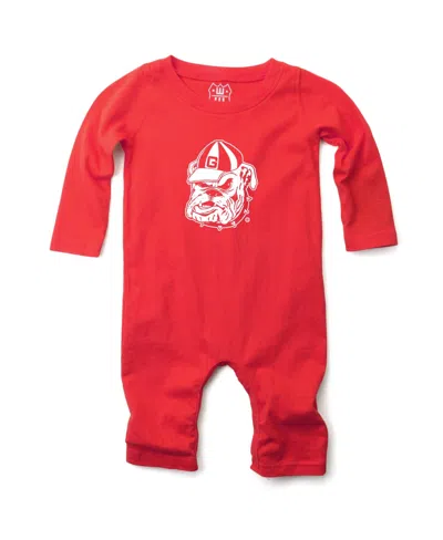 Wes & Willy Kids' Baby Boys' And Girls' Red Georgia Bulldogs Long- Sleeves Romper