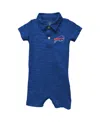 Wes & Willy Baby Boys And Girls Royal Buffalo Bills Short Leg Cloudy Yarn Polo Bodysuit In Blue