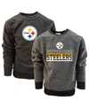 Wes & Willy Big Boys And Girls Black Pittsburgh Steelers Reversible Fleece Pullover Sweatshirt In Gray