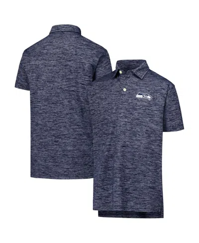 Wes & Willy Kids' Big Boys And Girls College Navy Seattle Seahawks Cloudy Yarn Polo Shirt In Gray
