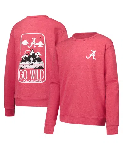 Wes & Willy Kids' Big Boys And Girls Crimson Alabama Crimson Tide Tri-blend Go Wild Pullover Sweatshirt In Orange