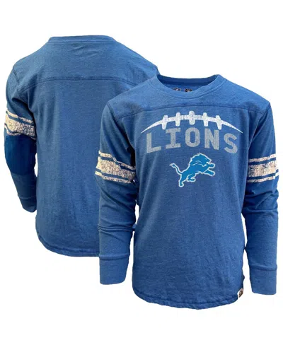 Wes & Willy Kids' Big Boys And Girls Heather Blue Detroit Lions Football Long Sleeve T-shirt