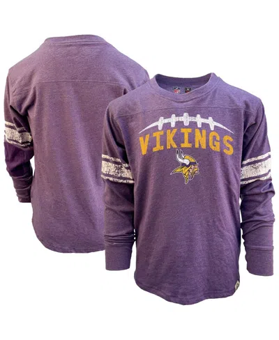 Wes & Willy Kids' Big Boys And Girls Heather Purple Minnesota Vikings Football Long Sleeve T-shirt