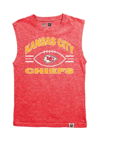 Wes & Willy Kids' Big Boys And Girls Heather Red Kansas City Chiefs Muscle Tank Top