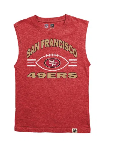 Wes & Willy Kids' Big Boys And Girls Heather Scarlet San Francisco 49ers Muscle Tank Top In Red