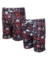 Wes & Willy Big Boys And Girls Navy Chicago Bears Luau Swim Trunks In Multi