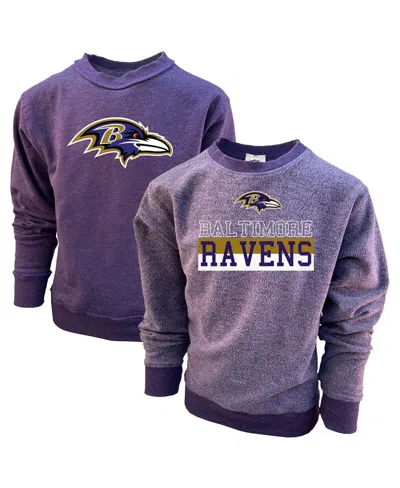 Wes & Willy Kids' Big Boys And Girls Purple Baltimore Ravens Reversible Fleece Pullover Sweatshirt