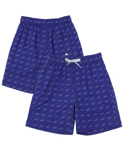 Wes & Willy Kids' Big Boys And Girls Royal Buffalo Bills Fleur Swim Trunks In Blue