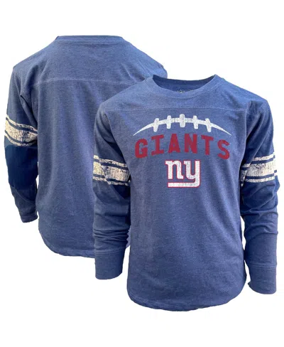 Wes & Willy Kids' Big Boys And Girls Royal New York Giants Football Long Sleeve T-shirt In Blue