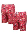 Wes & Willy Big Boys And Girls Scarlet San Francisco 49ers Luau Swim Trunks In Multi