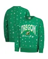 Wes & Willy Big Girls Green Oregon Ducks Shimmer Star Reverse Sweatshirt In Green