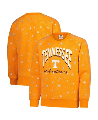 Wes & Willy Kids' Big Girls Tennessee Orange Tennessee Volunteers Shimmer Star Reverse Sweatshirt