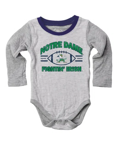 Wes & Willy Babies' Boys' And Girls' Notre Dame Fighting Irish Long-sleeve Jie Bodysuit And Sweatpants, 2-piece Set In Gray