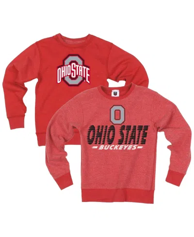 Wes & Willy Kids' Boys' And Girls' Ohio State Buckeyes Reversible Long-sleeve Sweatshirt In Red