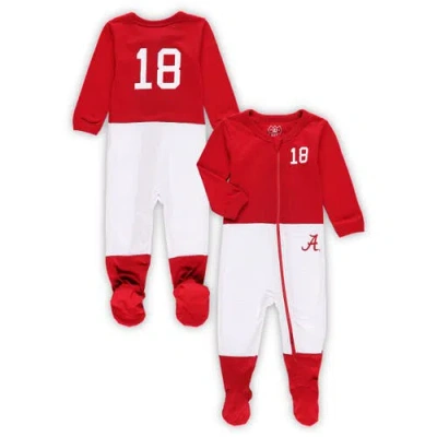 Wes & Willy Kids' Infant  Crimson Alabama Crimson Tide Football Uniform Full-zip Footed Jumper In Red