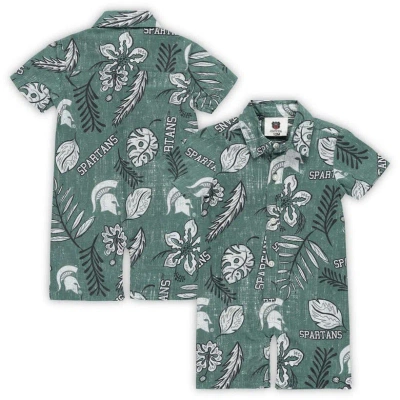 Wes & Willy Babies' Infant  Green Michigan State Spartans Vintage Floral Romper