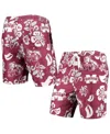 Wes & Willy Men's Maroon Mississippi State Bulldogs Floral Volley Logo Swim Trunks In Maroon