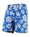 Wes & Willy Men's  Royal Kentucky Wildcats Floral Volley Swim Trunks In Royal