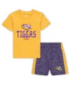 Wes & Willy Toddler 2-piece Lsu Tigers Cloudy Yarn T-shirt And Shorts Set In Yellow