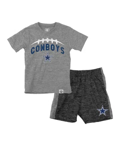 Wes & Willy Babies' Toddler Gray/charcoal Dallas Cowboys T-shirt And Shorts Set