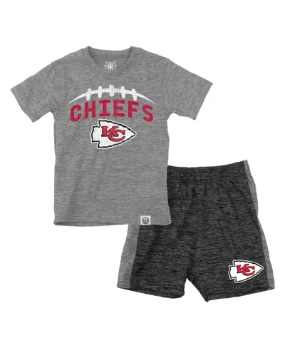 Wes & Willy Babies' Toddler Gray/charcoal Kansas City Chiefs T-shirt And Shorts Set In Multi