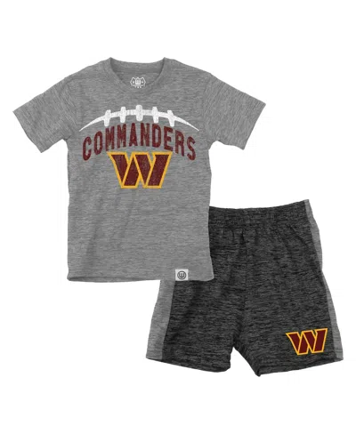 Wes & Willy Babies' Toddler Gray/charcoal Washington Commanders T-shirt And Shorts Set