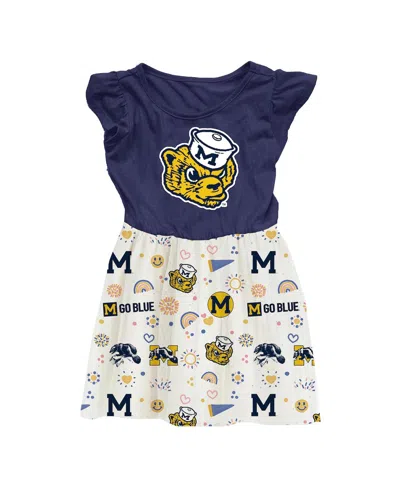 Wes & Willy Kids' Toddler Navy Michigan Wolverines Vault Princess Dress