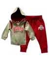 Wes & Willy Wes Willy Baby Boys And Girls Ohio State Buckeyes Colorblock Pullover Hoodie And Sweatpants Set In Red