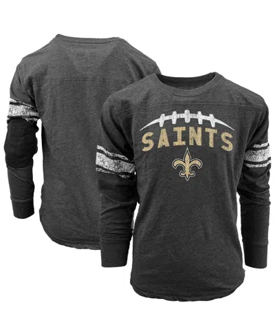 Wes & Willy Kids' Wes Willy Big Boys And Girls Black New Orleans Saints Football Long Sleeve T-shirt In Gray