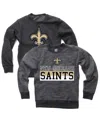 Wes & Willy Wes Willy Big Boys And Girls Black New Orleans Saints Reversible Fleece Pullover Sweatshirt In Gray
