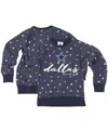 Wes & Willy Wes Willy Big Girls Navy Dallas Cowboys Shimmer Star Reverse Fleece Pullover Sweatshirt In Blue