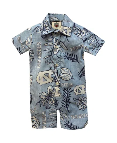 Wes & Willy Wes Willy Infant Carolina Blue North Carolina Tar Heels Vintage-like Floral Romper In Light Blue