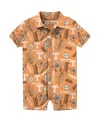 Wes & Willy Wes Willy Infant Tennessee Orange Tennessee Volunteers Vintage-like Floral Romper In Tennessee
