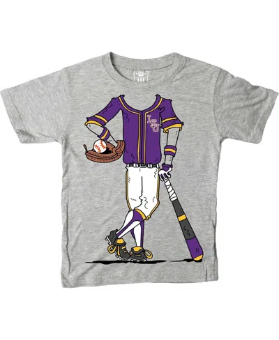 Wes & Willy Wes Willy Youth Gray Lsu Tigers Baseball Player T-shirt