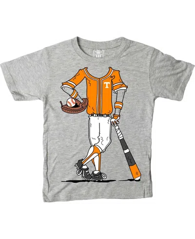 Wes & Willy Wes Willy Youth Gray Tennessee Volunteers Baseball Player T-shirt
