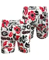 WES & WILLY WES WILLY YOUTH WHITE GEORGIA BULLDOGS ALLOVER PRINT VAULT TECH SWIM TRUNKS