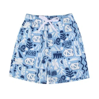 Wes & Willy Kids' Youth   Carolina Blue North Carolina Tar Heels Allover Print Swim Shorts