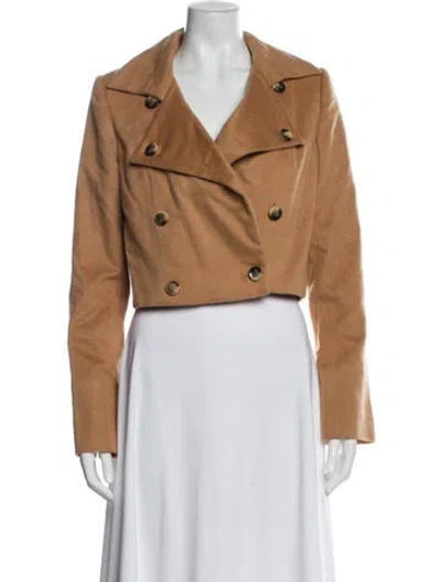 Pre-owned Wes Gordon Cashmere Biker Jacket In Brown