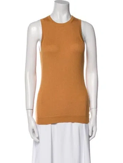 Pre-owned Wes Gordon Cashmere Crew Neck Top In Orange