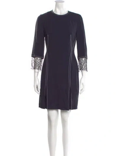 Pre-owned Wes Gordon Crew Neck Mini Dress In Blue