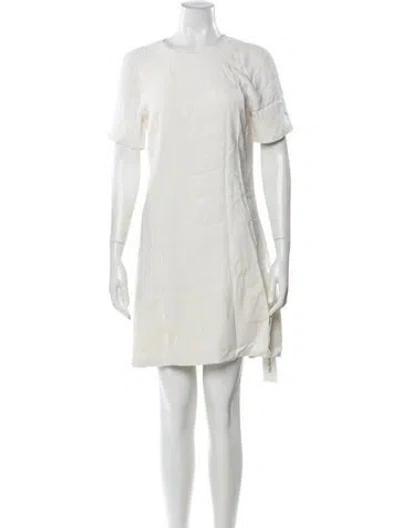 Pre-owned Wes Gordon Crew Neck Mini Dress In White
