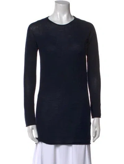 Pre-owned Wes Gordon Merino Wool Crew Neck Sweater In Blue