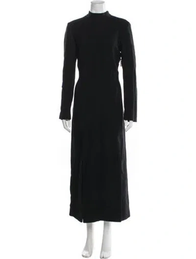 Pre-owned Wes Gordon Mock Neck Long Dress In Blue