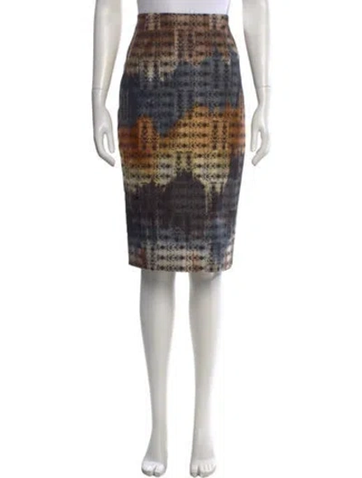 Pre-owned Wes Gordon Patterned Midi Length Skirt In Black