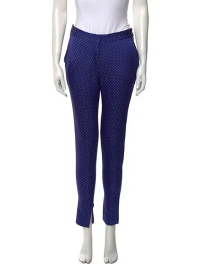 Pre-owned Wes Gordon Polka Dot Print Skinny Leg Pants In Blue